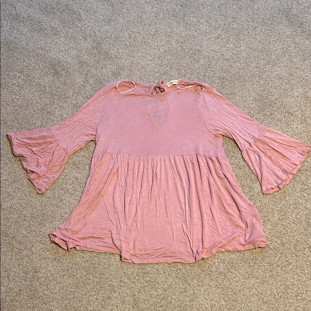 Ginger G Blush Bell Sleeve Blouse